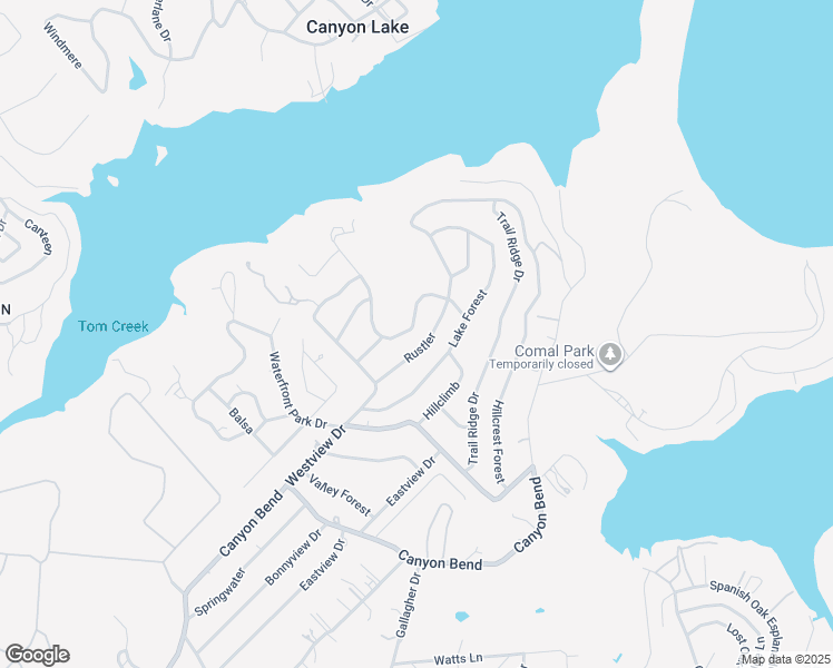 map of restaurants, bars, coffee shops, grocery stores, and more near 3028 Westview Drive in Canyon Lake