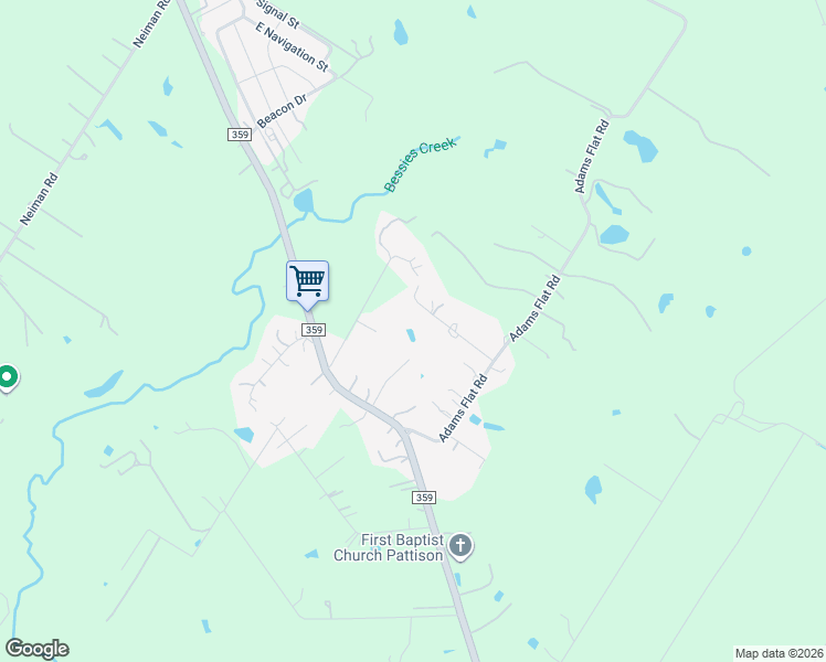 map of restaurants, bars, coffee shops, grocery stores, and more near 6523 Micklitz Road in Brookshire