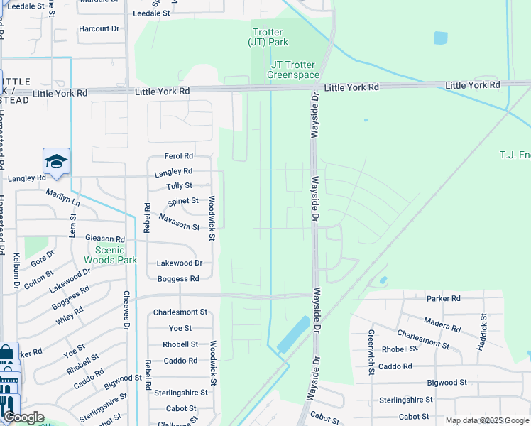 map of restaurants, bars, coffee shops, grocery stores, and more near 10550 J L Reaux Street in Houston