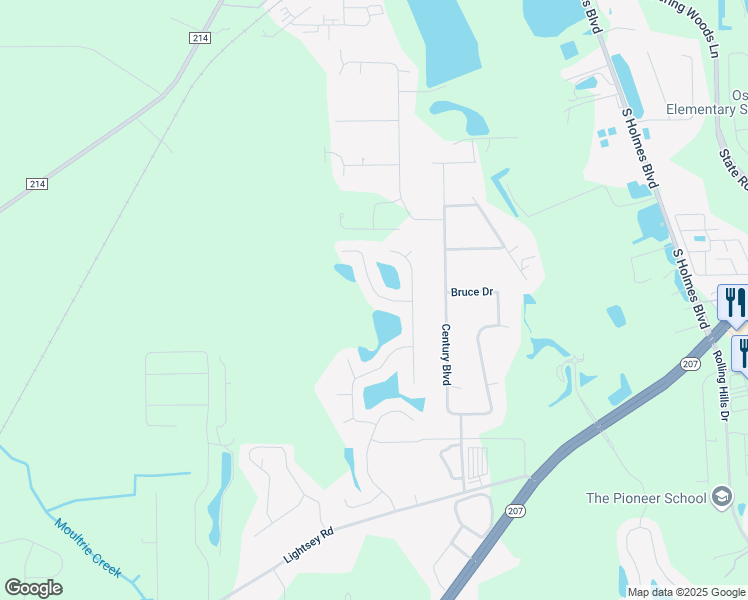 map of restaurants, bars, coffee shops, grocery stores, and more near 2921 Gray Jay Drive in St. Augustine