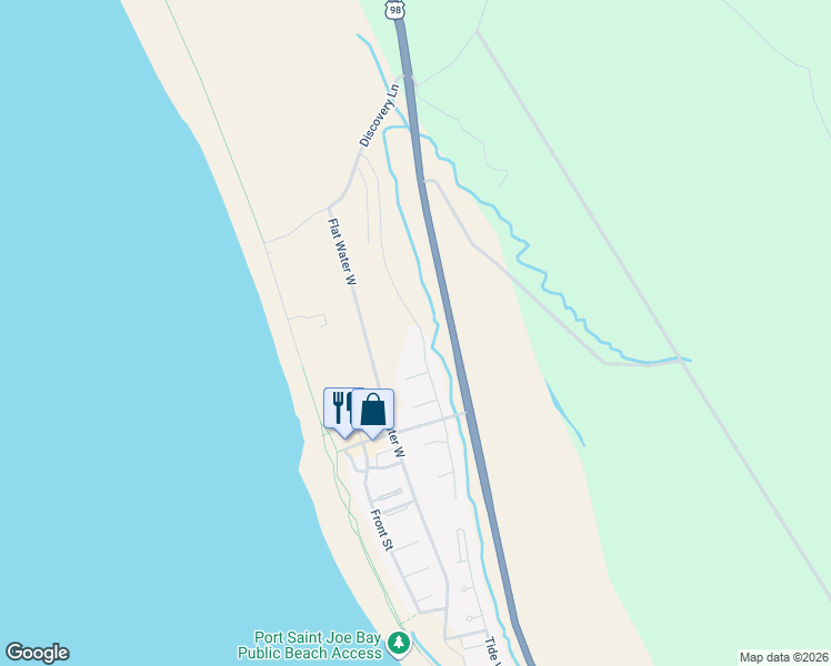 map of restaurants, bars, coffee shops, grocery stores, and more near 130 Heron Court in Port St. Joe