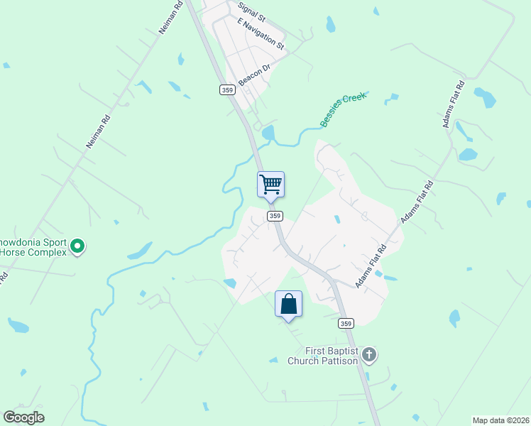 map of restaurants, bars, coffee shops, grocery stores, and more near 6250 Halbison Road in Brookshire