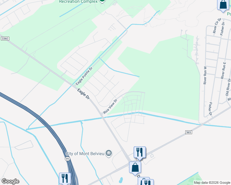 map of restaurants, bars, coffee shops, grocery stores, and more near 2700 North Farm to Market 565 Road in Baytown