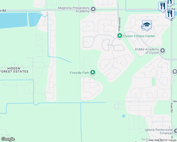 map of restaurants, bars, coffee shops, grocery stores, and more near 6307 Winthrop Terrace Trail in Katy