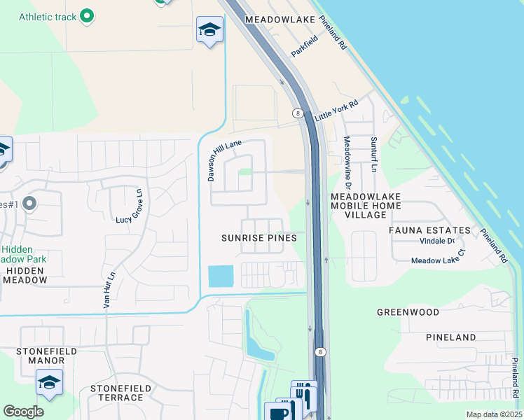 map of restaurants, bars, coffee shops, grocery stores, and more near 9822 Orchid Spring Lane in Houston
