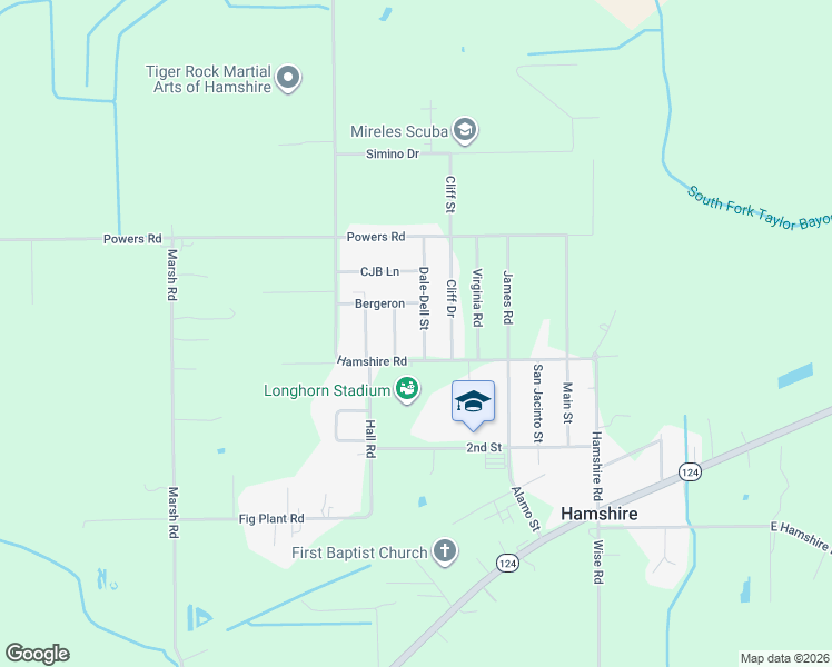 map of restaurants, bars, coffee shops, grocery stores, and more near 15315 Jackie Avenue in Hamshire