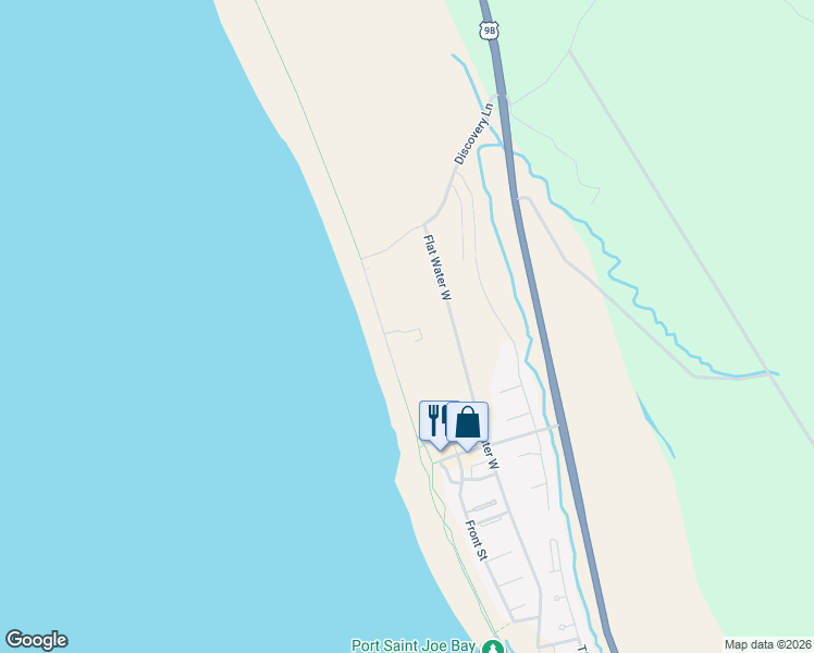map of restaurants, bars, coffee shops, grocery stores, and more near 159 Beach Street in Port St. Joe