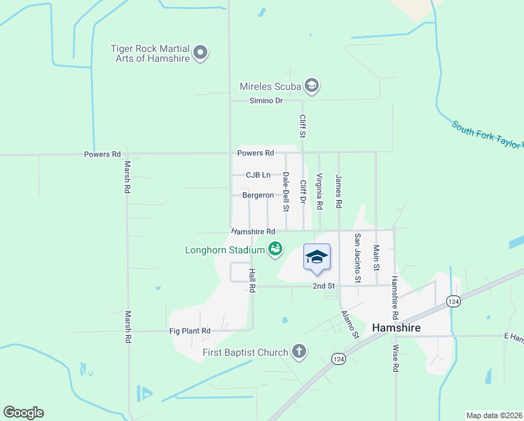 map of restaurants, bars, coffee shops, grocery stores, and more near 15315 Jackie Avenue in Hamshire