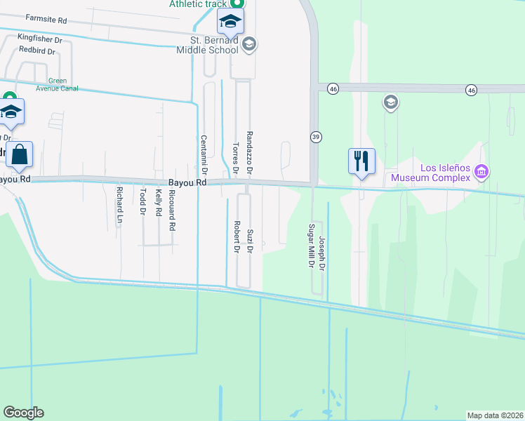 map of restaurants, bars, coffee shops, grocery stores, and more near 1911 Sebastopol Lane in Saint Bernard