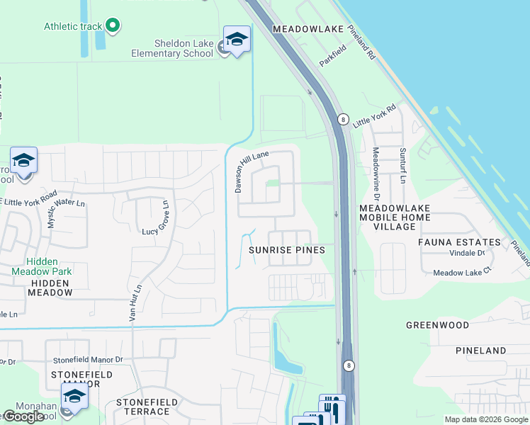 map of restaurants, bars, coffee shops, grocery stores, and more near 13418 Jasmine Landing Lane in Houston