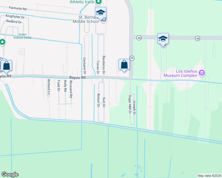 map of restaurants, bars, coffee shops, grocery stores, and more near 1911 Sebastopol Lane in Saint Bernard
