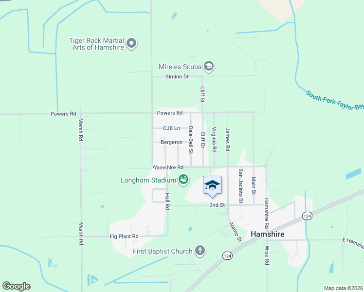 map of restaurants, bars, coffee shops, grocery stores, and more near 15315 Jackie Avenue in Hamshire
