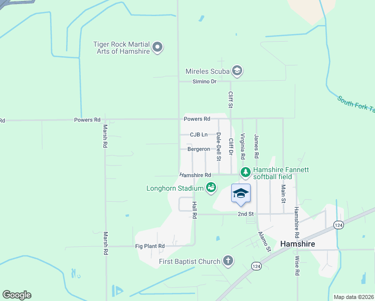 map of restaurants, bars, coffee shops, grocery stores, and more near in Hamshire
