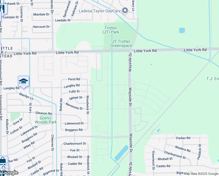 map of restaurants, bars, coffee shops, grocery stores, and more near 10550 J L Reaux Street in Houston