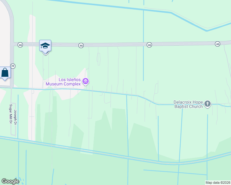 map of restaurants, bars, coffee shops, grocery stores, and more near 1536 Bayou Road in Saint Bernard