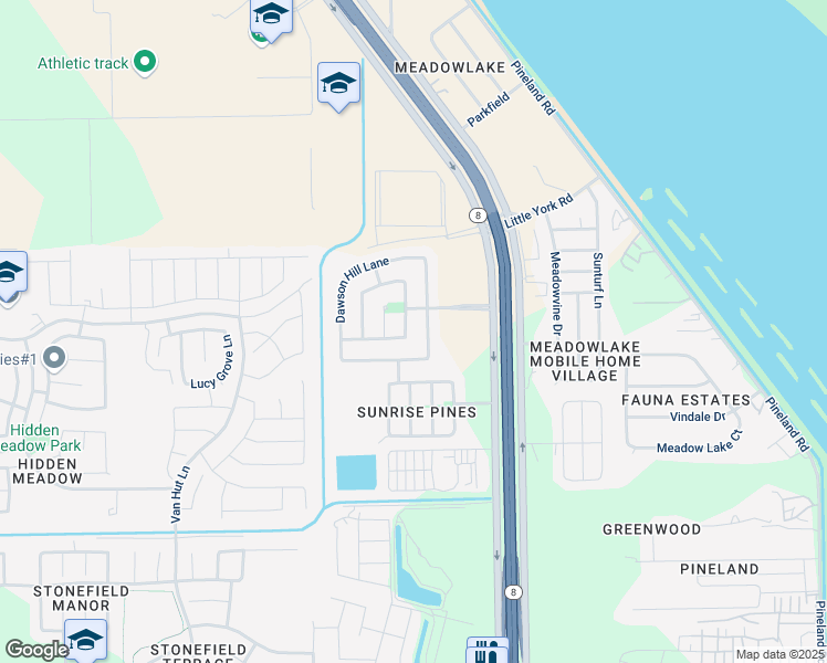 map of restaurants, bars, coffee shops, grocery stores, and more near 13418 Jasmine Landing Lane in Houston