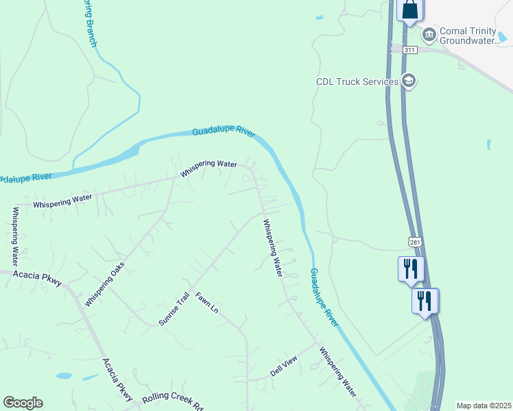 map of restaurants, bars, coffee shops, grocery stores, and more near in Spring Branch