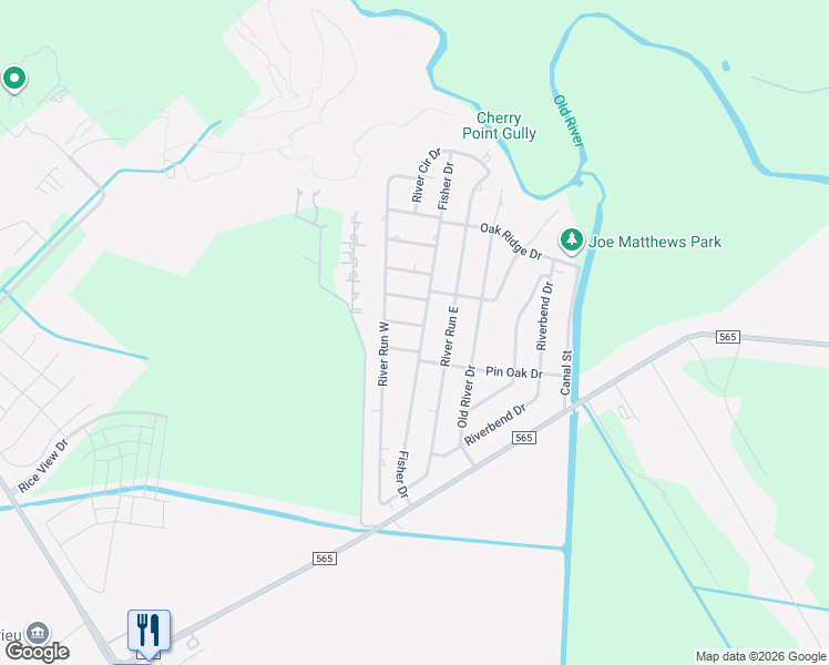 map of restaurants, bars, coffee shops, grocery stores, and more near 3810 Pecan Lane in Baytown