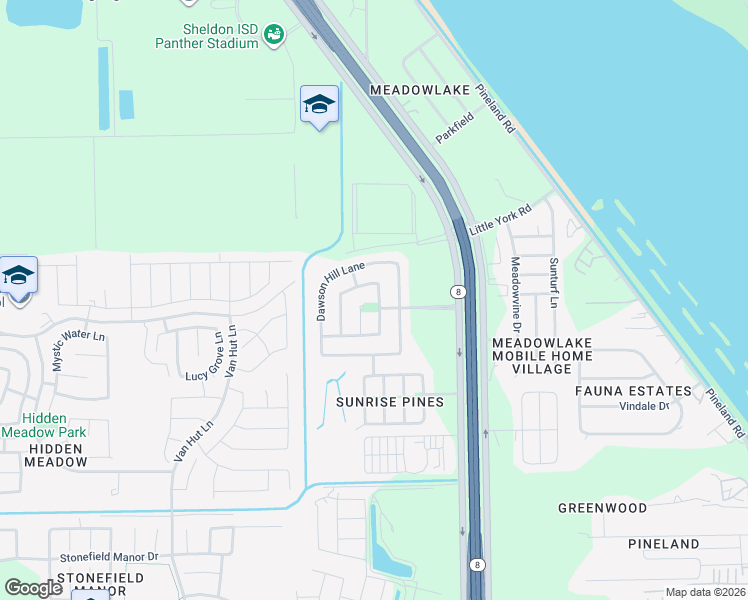 map of restaurants, bars, coffee shops, grocery stores, and more near 10007 Sanders Rose Lane in Houston