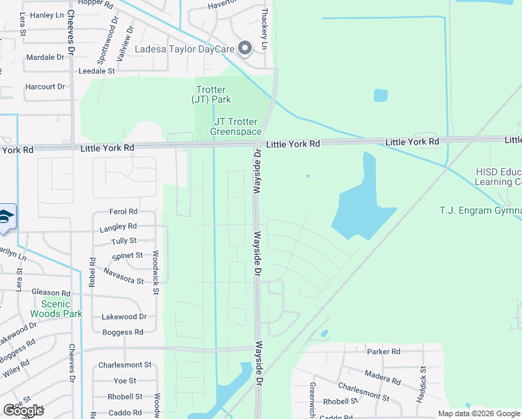 map of restaurants, bars, coffee shops, grocery stores, and more near North Wayside Drive in Houston