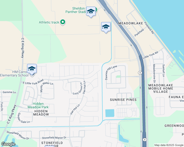 map of restaurants, bars, coffee shops, grocery stores, and more near 13242 City Green Trail in Houston