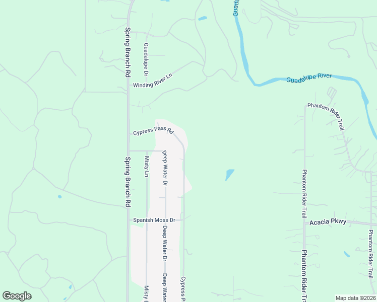 map of restaurants, bars, coffee shops, grocery stores, and more near 831 Cypress Pass Road in Spring Branch