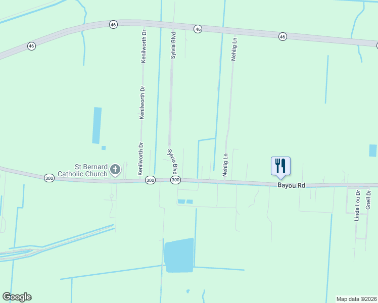 map of restaurants, bars, coffee shops, grocery stores, and more near 2105 Kings Court in Saint Bernard