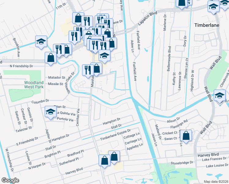 map of restaurants, bars, coffee shops, grocery stores, and more near 60 Magnolia Trace Drive in Harvey