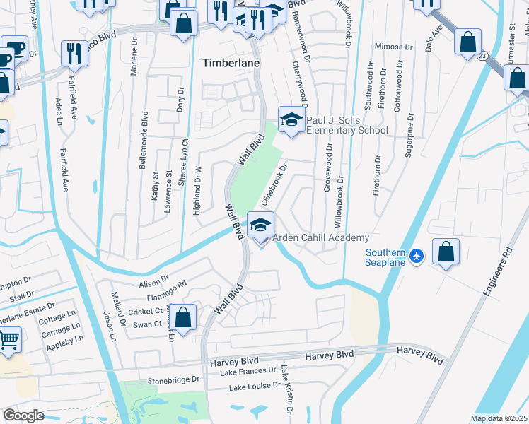 map of restaurants, bars, coffee shops, grocery stores, and more near 2836 Glenbrook Drive in Gretna