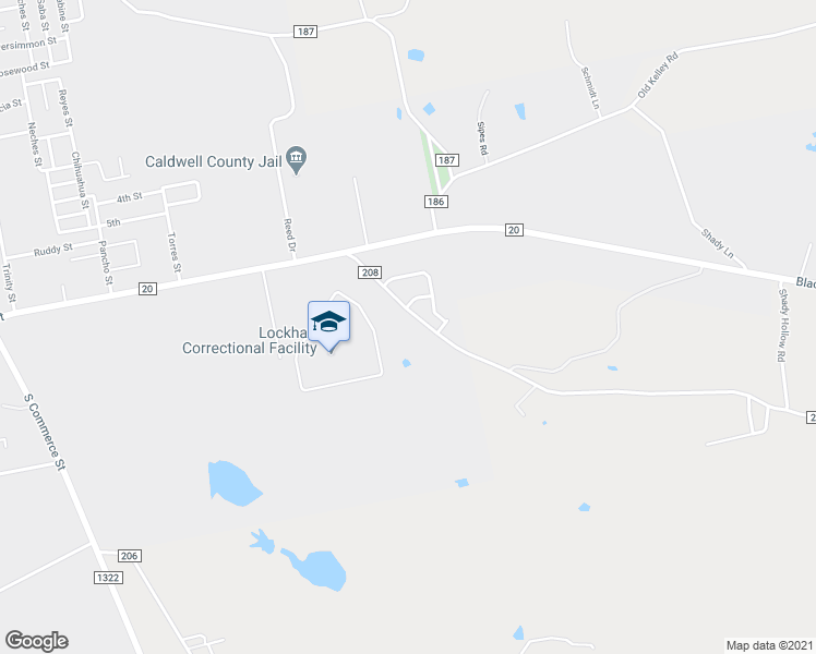 map of restaurants, bars, coffee shops, grocery stores, and more near 1610 Old McMahan Trail in Lockhart