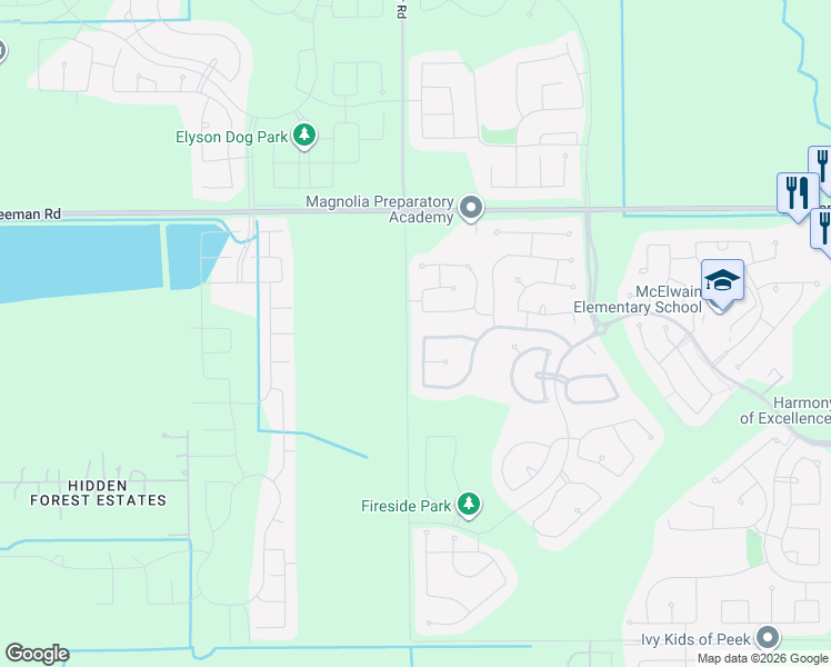 map of restaurants, bars, coffee shops, grocery stores, and more near 6643 Andorra Meadow Trail in Katy