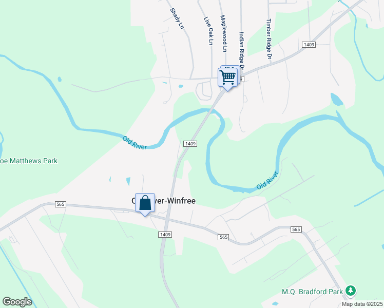 map of restaurants, bars, coffee shops, grocery stores, and more near 12122 Farm to Market Road 1409 in Old River-Winfree
