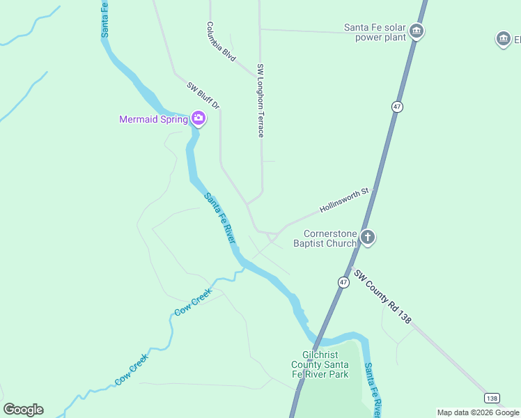 map of restaurants, bars, coffee shops, grocery stores, and more near 141 Southwest Longhorn Terrace in Fort White