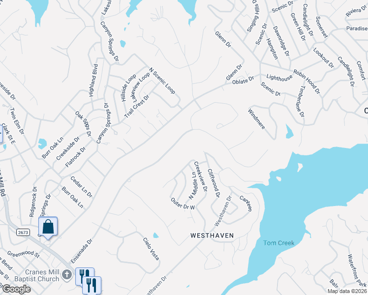 map of restaurants, bars, coffee shops, grocery stores, and more near 1334 Ensenada Drive in Canyon Lake