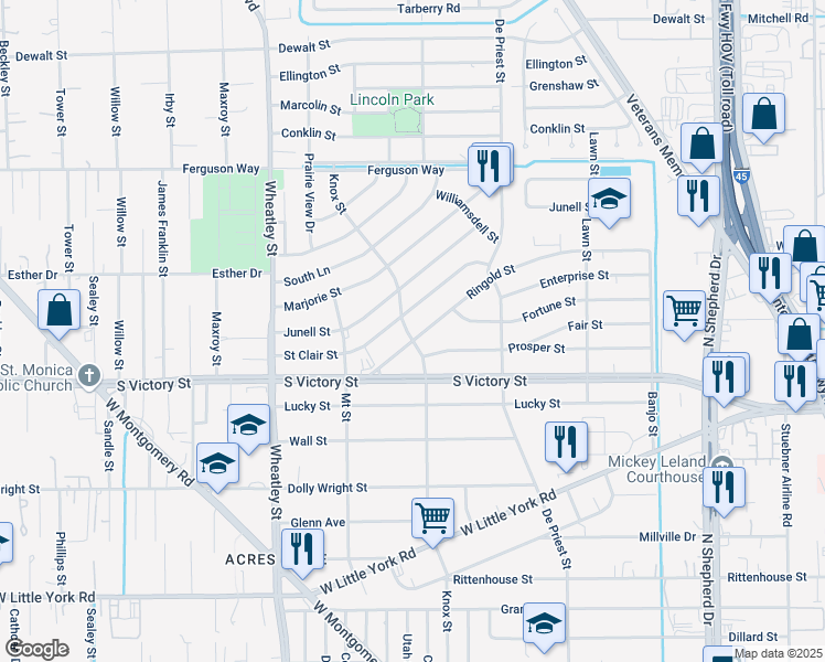 map of restaurants, bars, coffee shops, grocery stores, and more near 962 Ringold Street in Houston