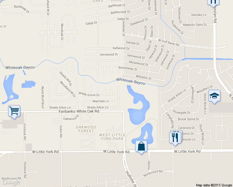 map of restaurants, bars, coffee shops, grocery stores, and more near 9103 Loren Lane in Houston