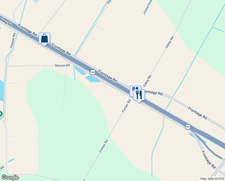 map of restaurants, bars, coffee shops, grocery stores, and more near 20245-20295 U.S. 90 Frontage in Jeanerette