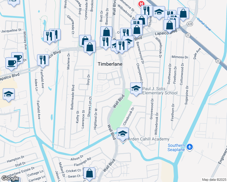 map of restaurants, bars, coffee shops, grocery stores, and more near 2770 Mount Laurel Drive in Gretna