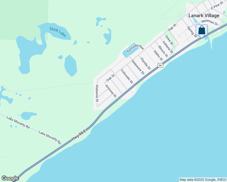 map of restaurants, bars, coffee shops, grocery stores, and more near 124 Arizona Street in Carrabelle