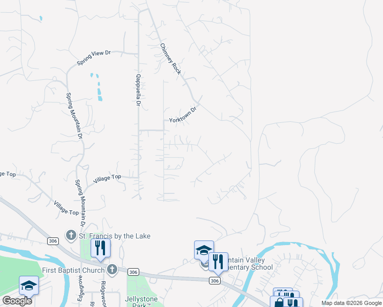 map of restaurants, bars, coffee shops, grocery stores, and more near 428 Kings Drive in Canyon Lake