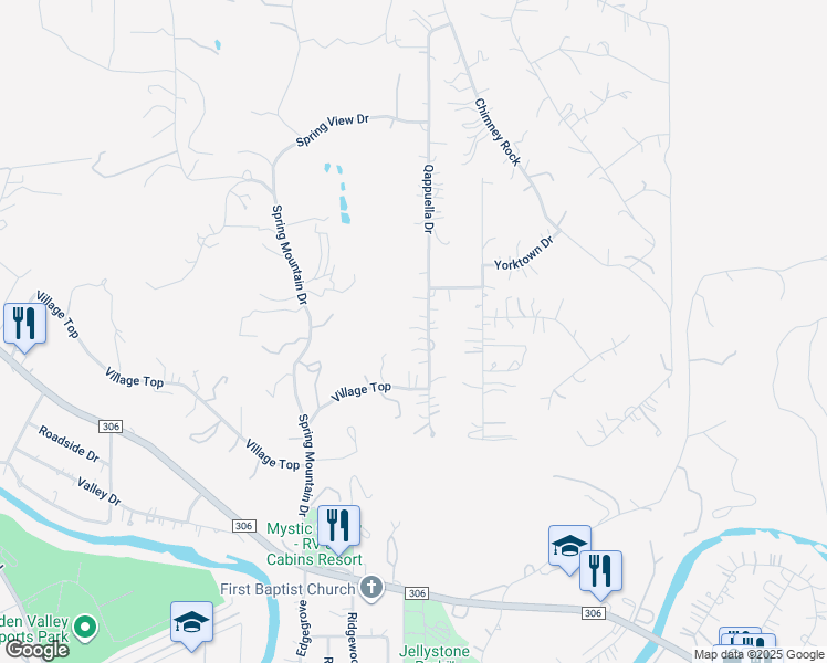 map of restaurants, bars, coffee shops, grocery stores, and more near 923 Qappuella Drive in Canyon Lake