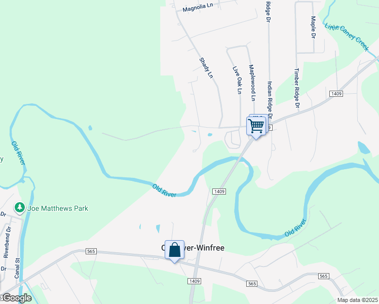map of restaurants, bars, coffee shops, grocery stores, and more near 4718 Woodland Lane in Old River-Winfree