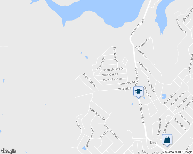 map of restaurants, bars, coffee shops, grocery stores, and more near 530 Rambling Drive in Canyon Lake