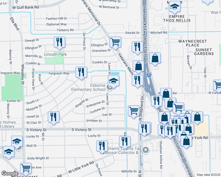 map of restaurants, bars, coffee shops, grocery stores, and more near 781 Ringold Street in Houston