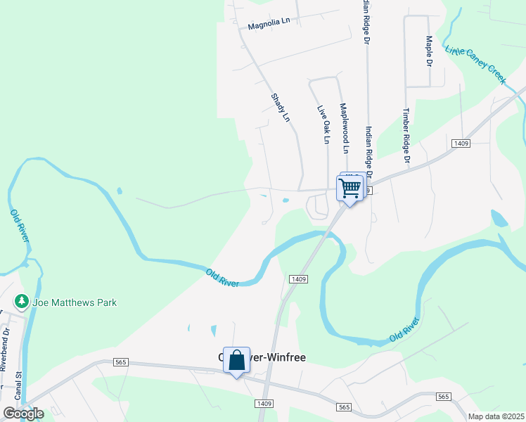 map of restaurants, bars, coffee shops, grocery stores, and more near 4718 Woodland Lane in Old River-Winfree