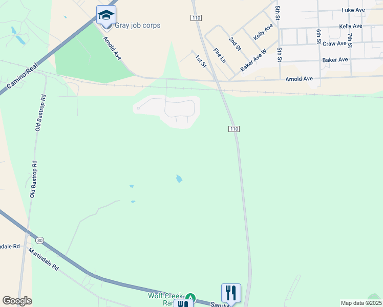 map of restaurants, bars, coffee shops, grocery stores, and more near Gary Circle in Maxwell
