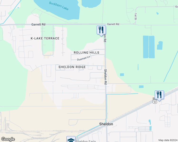 map of restaurants, bars, coffee shops, grocery stores, and more near 11007 Vanilla Circle in Houston