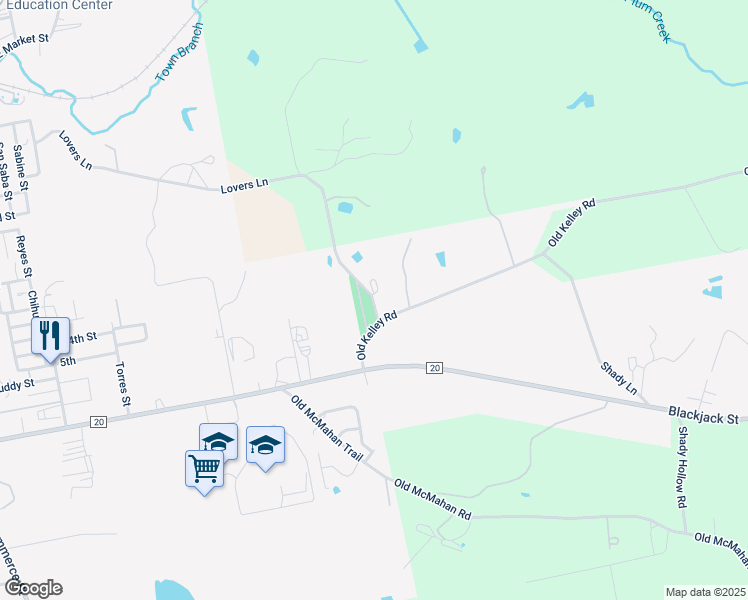 map of restaurants, bars, coffee shops, grocery stores, and more near 1169 County Road 187 in Lockhart
