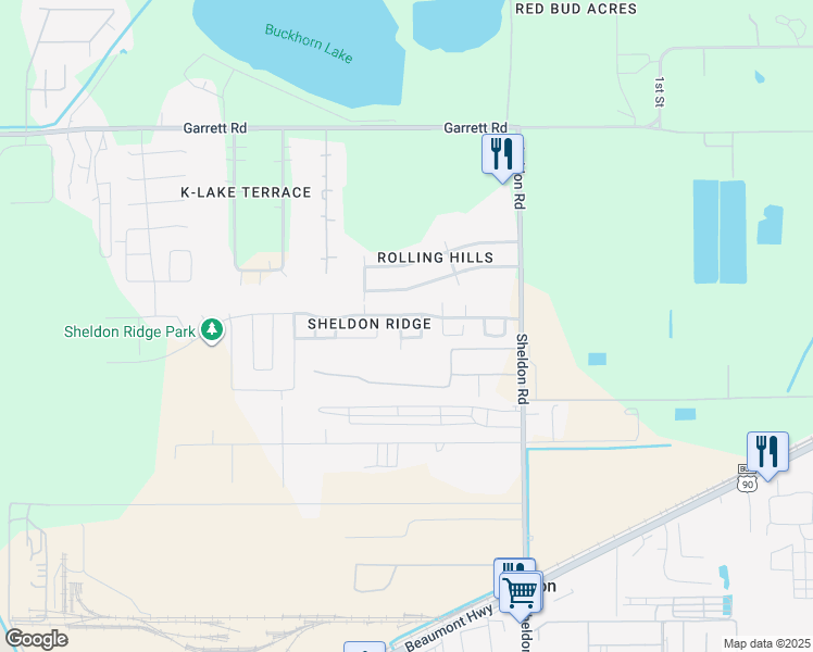 map of restaurants, bars, coffee shops, grocery stores, and more near 11022 Bauer Elm Street in Houston