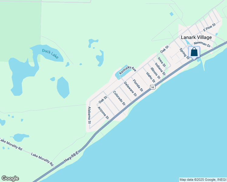 map of restaurants, bars, coffee shops, grocery stores, and more near 107 Colorado Street in Carrabelle